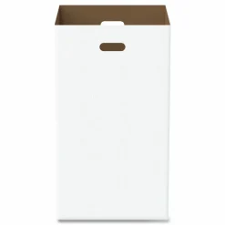 Gritt Commercial 40 Gallon Corrugated Cardboard Trash Can and Recycling Container, White, 10/Carton