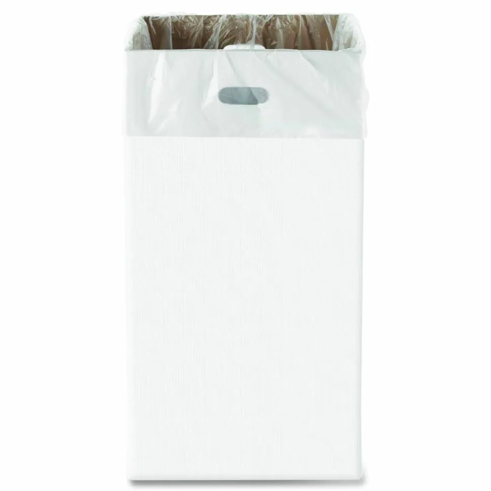 Gritt Commercial 40 Gallon Corrugated Cardboard Trash Can and Recycling Container, White, 10/Carton