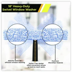 Gritt Commercial Heavy-Duty Swivel Window Washer, 18