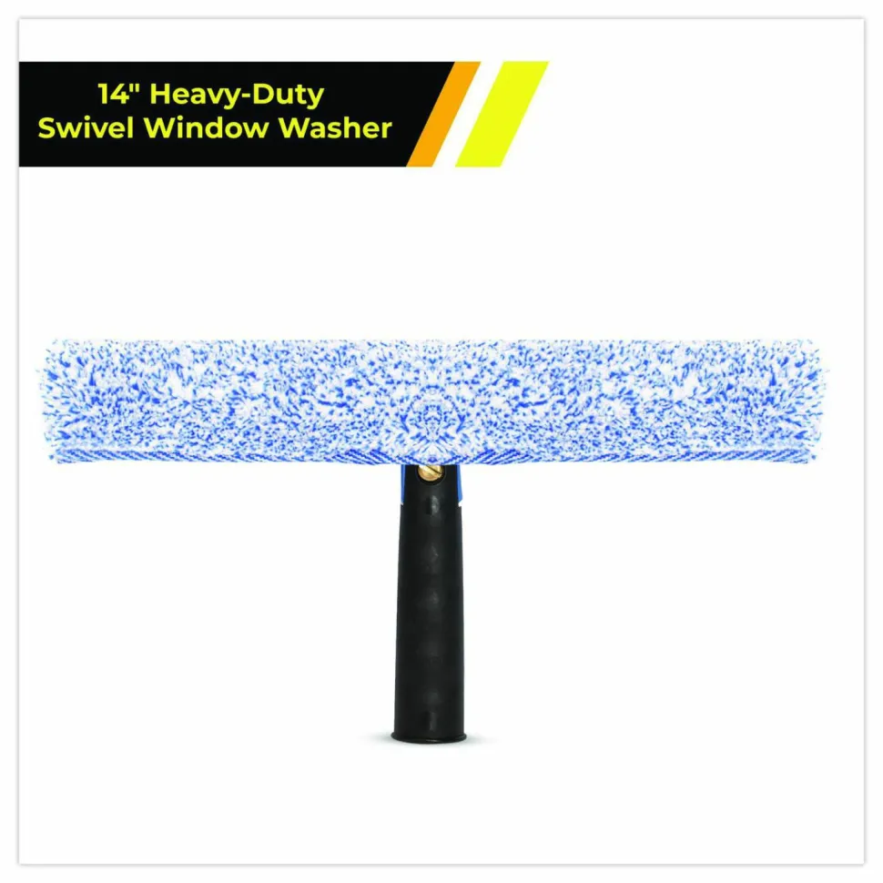 Gritt Commercial Heavy-Duty Swivel Window Washer, 14" Wide Blade, 12/Carton