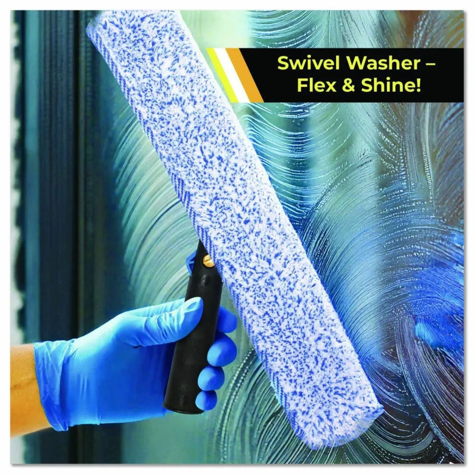 Gritt Commercial Heavy-Duty Swivel Window Washer, 18" Wide Blade, 12/Carton