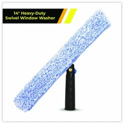 Gritt Commercial Heavy-Duty Swivel Window Washer, 14" Wide Blade
