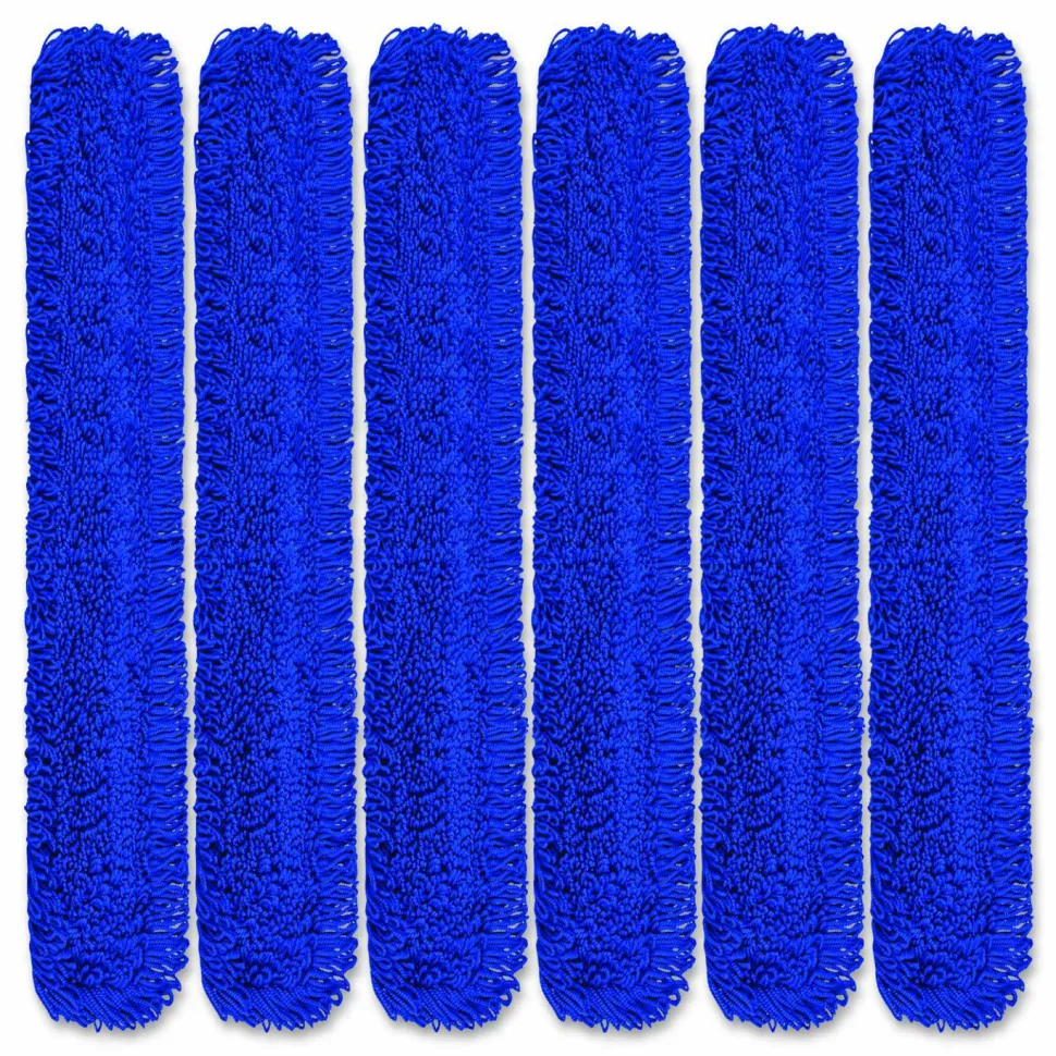 Gritt Commercial Microfiber Looped Dust Mop Pad Head, 60 x 5, Blue, 6/Pack