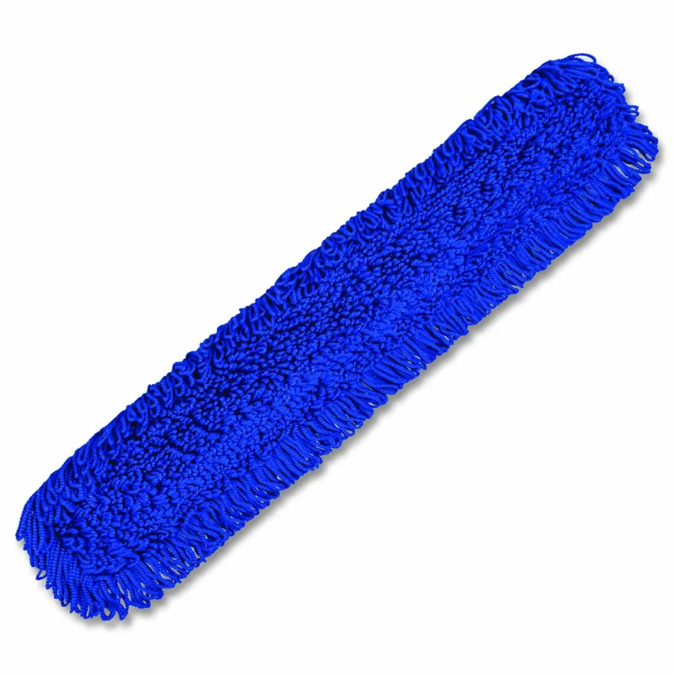 Gritt Commercial Microfiber Looped Dust Mop Pad Head, 48 x 5, Blue, 6/Pack