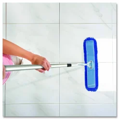 Gritt Commercial Microfiber Looped Dust Mop Pad Head, 48 x 5, Blue, 6/Pack