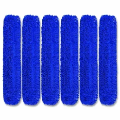 Gritt Commercial Microfiber Looped Dust Mop Pad Head, 48 x 5, Blue, 6/Pack