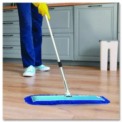 Gritt Commercial Microfiber Looped Dust Mop Pad Head, 48 x 5, Blue, 6/Pack