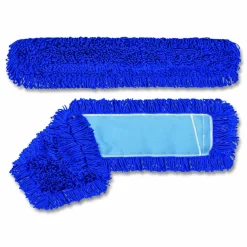 Gritt Commercial Microfiber Looped Dust Mop Pad Head, 48 x 5, Blue, 6/Pack