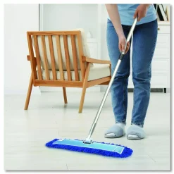 Gritt Commercial Microfiber Looped Dust Mop Pad Head, 24 x 5, Blue, 12/Carton