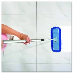 Gritt Commercial Microfiber Looped Dust Mop Pad Head, 24 x 5, Blue, 12/Carton