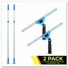 Gritt Commercial Pro Window Washing Kit with Swivel Squeegee and 6 ft Telescopic Pole, 14" Wide Blade, 2/Kit