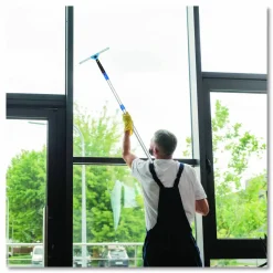 Gritt Commercial Pro Window Washing Kit with Swivel Squeegee and 6 ft Telescopic Pole, 14