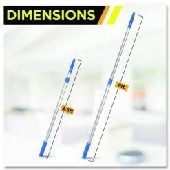 Gritt Commercial Pro Window Washing Kit with Swivel Squeegee and 6 ft Telescopic Pole, 14