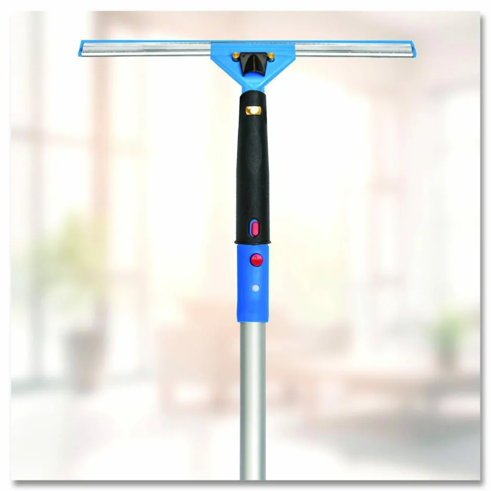 Gritt Commercial Pro Window Washing Kit with Swivel Squeegee and 6 ft Telescopic Pole, 14" Wide Blade, 3/Kit
