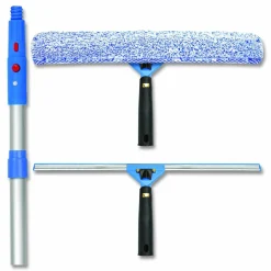 Gritt Commercial Pro Window Washing Kit with Squeegee, Washer and 6 ft Telescopic Pole, 18" Wide Blade, 2/Kit