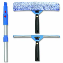 Gritt Commercial Pro Window Washing Kit with Squeegee, Washer and 6 ft Telescopic Pole, 14" Wide, 2/Kit