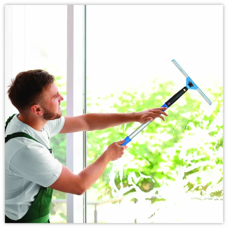 Gritt Commercial Pro Window Washing Kit with Swivel Window Squeegee and 20" Pole, 14" Wide Blade, 3/Kit