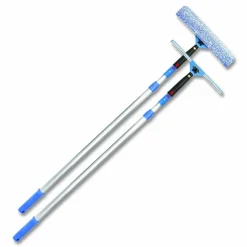 Gritt Commercial Pro Window Washing Kit with Swivel Window Squeegee and 20" Pole, 18" Wide Blade, 3/Kit