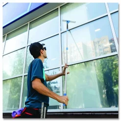 Gritt Commercial Pro Window Washing Kit with Swivel Window Squeegee and 20" Pole, 18" Wide Blade, 3/Kit