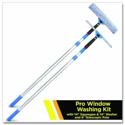 Gritt Commercial Pro Window Washing Kit with Swivel Window Squeegee and 20
