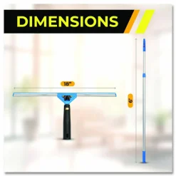 Gritt Commercial Pro Window Washing Kit with Swivel Squeegee and 6 ft Telescopic Pole, 18