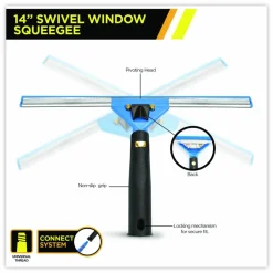 Gritt Commercial Pro Window Washing Kit with Swivel Window Squeegee and 20