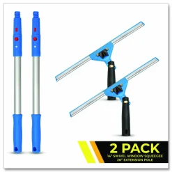 Gritt Commercial Pro Window Washing Kit with Swivel Window Squeegee and 20