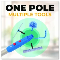 Gritt Commercial Pro Window Washing Kit with Swivel Squeegee and 6 ft Telescopic Pole, 14