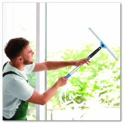 Gritt Commercial Pro Window Washing Kit with Squeegee, Washer and 6 ft Telescopic Pole, 18" Wide Blade, 3/Kit