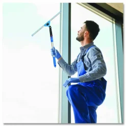 Gritt Commercial Pro Window Washing Kit with Squeegee, Washer and 6 ft Telescopic Pole, 18