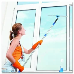 Gritt Commercial Pro Window Washing Kit with Swivel Squeegee and 6 ft Telescopic Pole, 18
