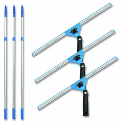Gritt Commercial Pro Window Washing Kit with Swivel Squeegee and 6 ft Telescopic Pole, 18