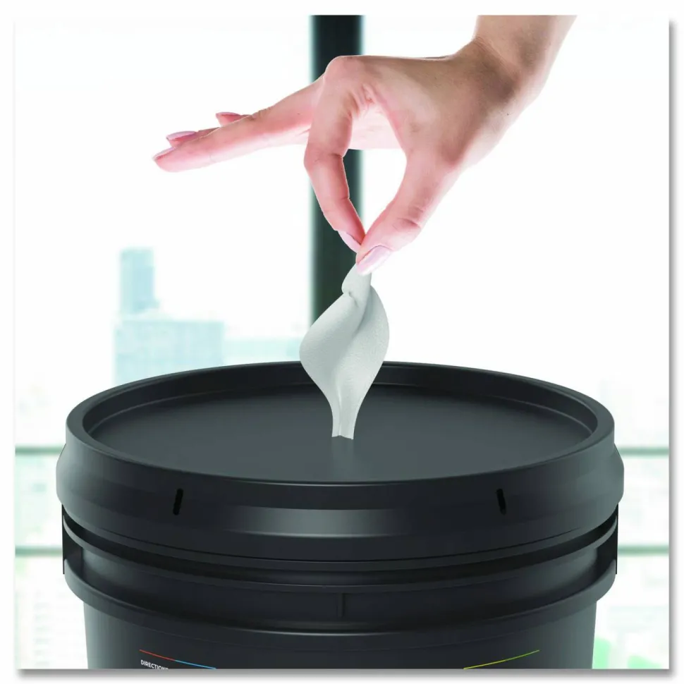 Gritt Commercial Surface Care Wipes, 1-Ply, 6 x 8, Fresh Scent, White, 800 Wipes/Bucket