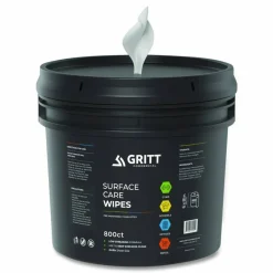 Gritt Commercial Surface Care Wipes, 1-Ply, 6 x 8, Fresh Scent, White, 800 Wipes/Bucket