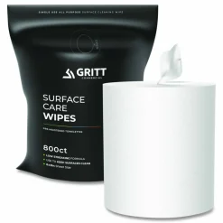 Gritt Commercial Surface Care Wipes, 1-Ply, 6 x 8, Fresh, White, 800/Pack, 4 Packs/Carton