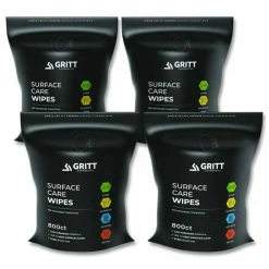Gritt Commercial Surface Care Wipes, 1-Ply, 6 x 8, Fresh, White, 800/Pack, 4 Packs/Carton