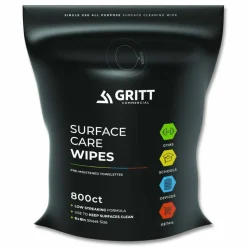 Gritt Commercial Surface Care Wipes, 1-Ply, 6 x 8, Fresh Scent, White, 800 Wipes