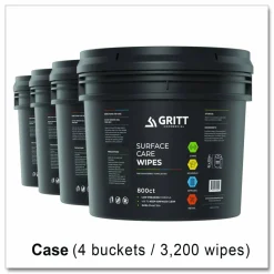 Gritt Commercial Surface Care Wipes, 1-Ply, 6 x 8, Fresh Scent, White, 800/Bucket, 4 Buckets/Carton