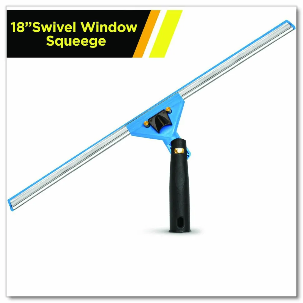 Gritt Commercial Swivel Window Squeegee with Quick Release, 18" Wide Blade