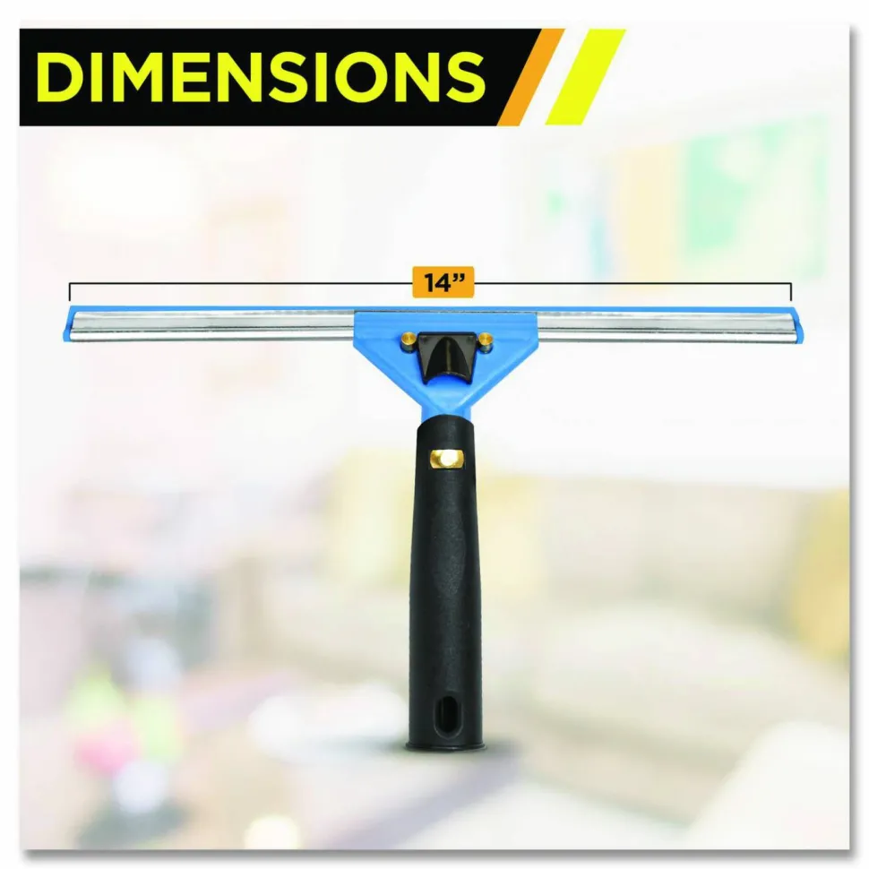 Gritt Commercial Swivel Window Squeegee with Quick Release, 14" Wide Blade, 12/Carton