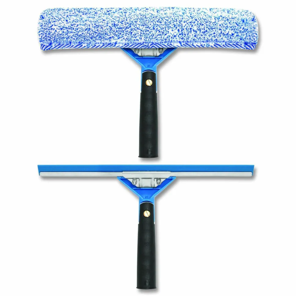 Gritt Commercial Swivel Window Washing Kit with Squeegee and Washer, 14" Wide