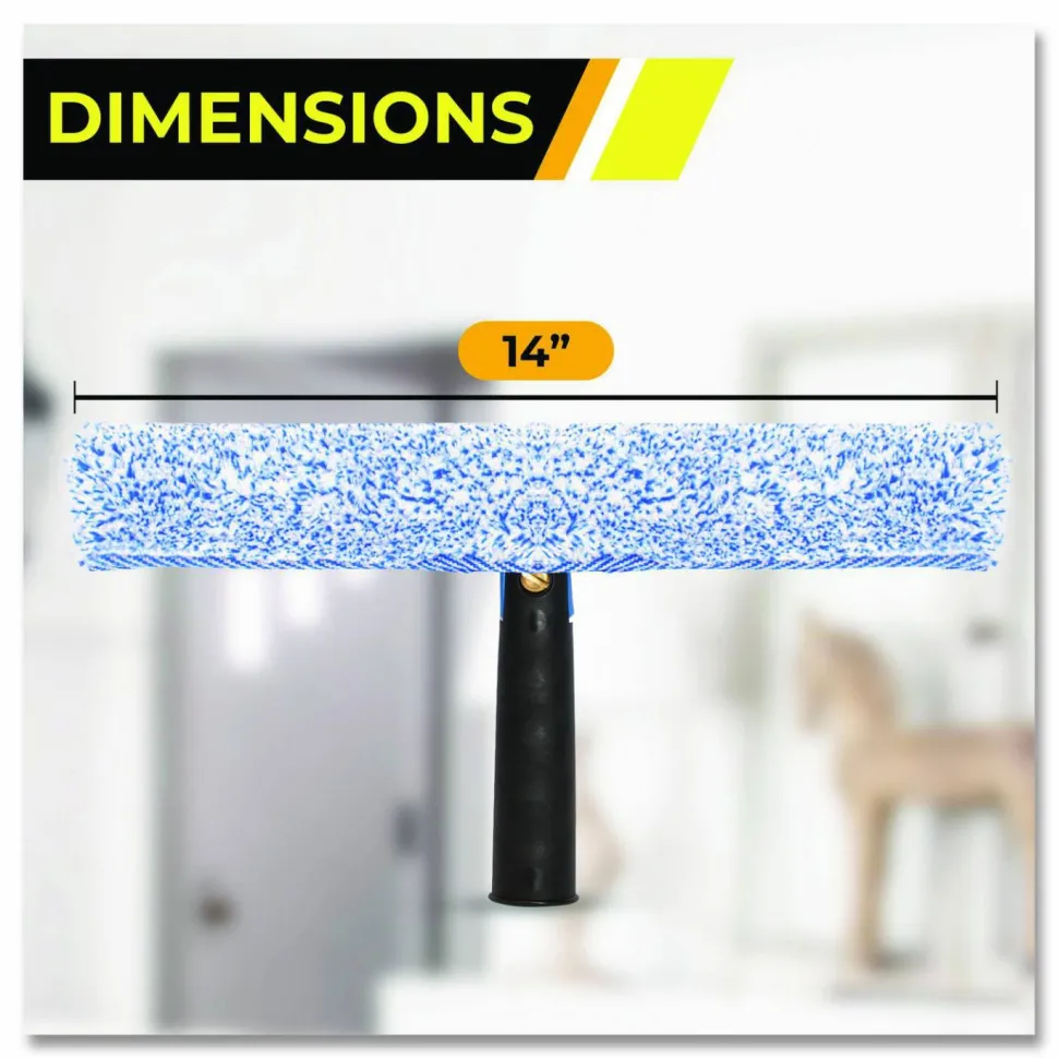 Gritt Commercial Swivel Window Washing Kit with Squeegee and Washer, 14" Wide
