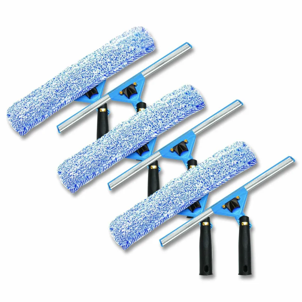 Gritt Commercial Swivel Window Washing Kit with Squeegee and Washer, 14" Wide, 3/Kit