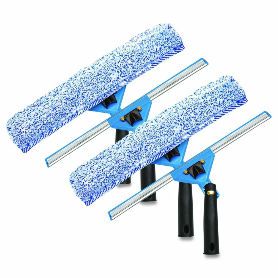 Gritt Commercial Swivel Window Washing Kit with Squeegee and Washer, 14" Wide, 2/Kit