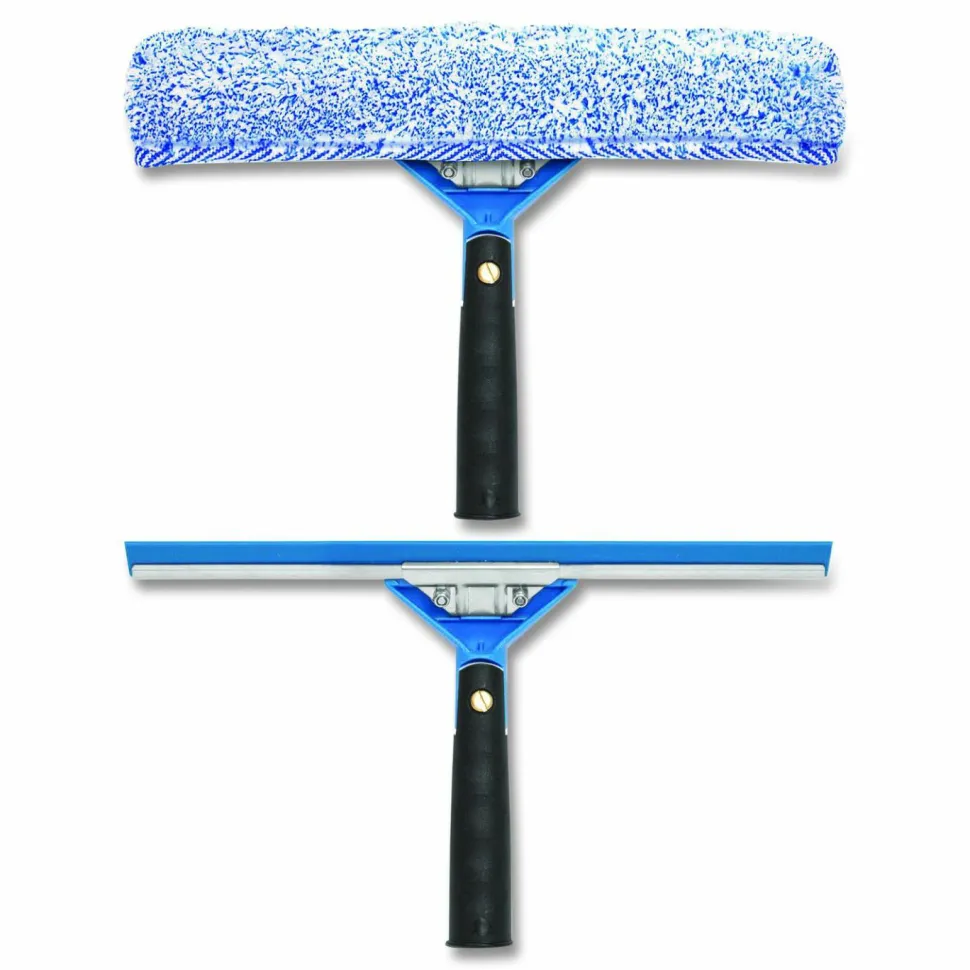 Gritt Commercial Swivel Window Washing Kit with Squeegee and Washer, 14" Wide, 2/Kit