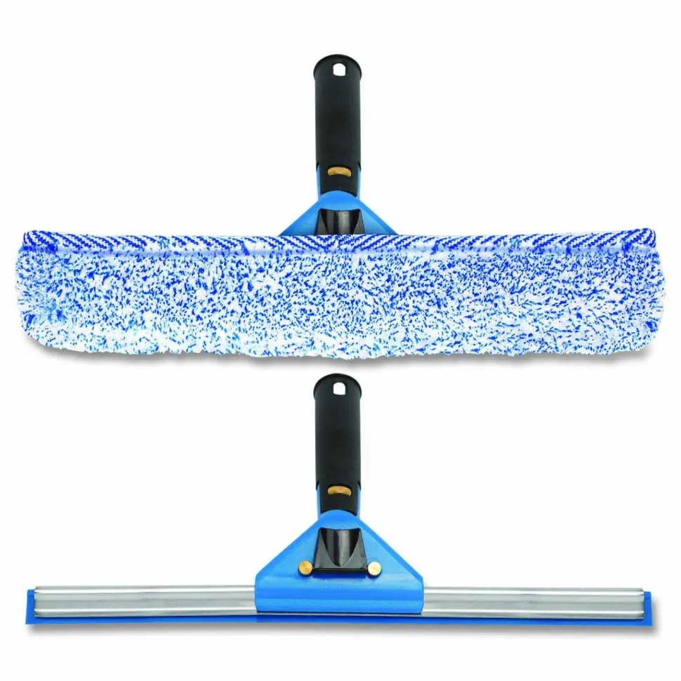 Gritt Commercial Swivel Window Washing Kit with Squeegee and Washer, 14" Wide, 2/Kit