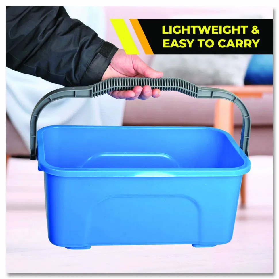 Gritt Commercial Window and General Cleaning Bucket, 3 gal, Blue, 12/Carton