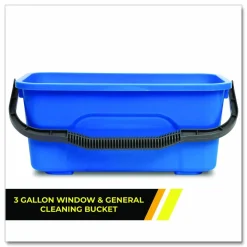Gritt Commercial Window and General Cleaning Bucket, 3 gal, Blue
