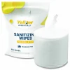 Gritt Commercial Yellow Essentials Sanitizing Wipes, 5 x 8, Unscented, White, 2,000 Wipes