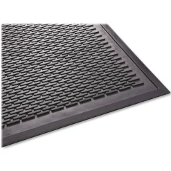 Guardian Clean Step Outdoor Rubber Scraper Mat, Black Ribbon Ribbed Polypropylene Surface, 36